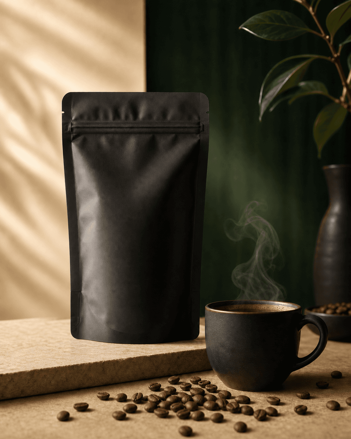 Cordyceps coffee blend with a cup of coffee